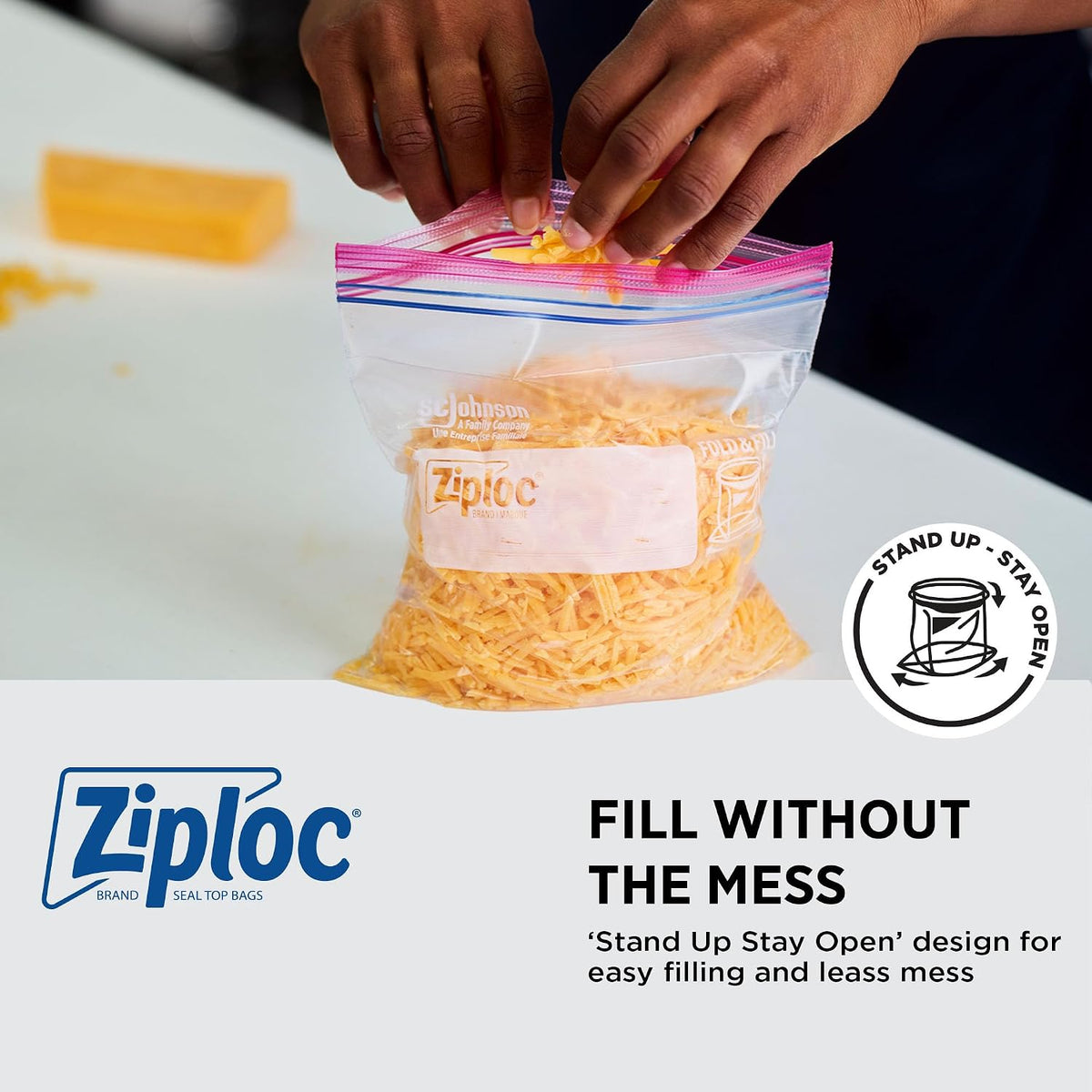 SC Johnson Professional Ziploc Brand Food Storage 2 Gallon Bags, Food Storage Ziploc Brand Bags, Commercial Pack, 100 Count Box, for Professional Use Only
