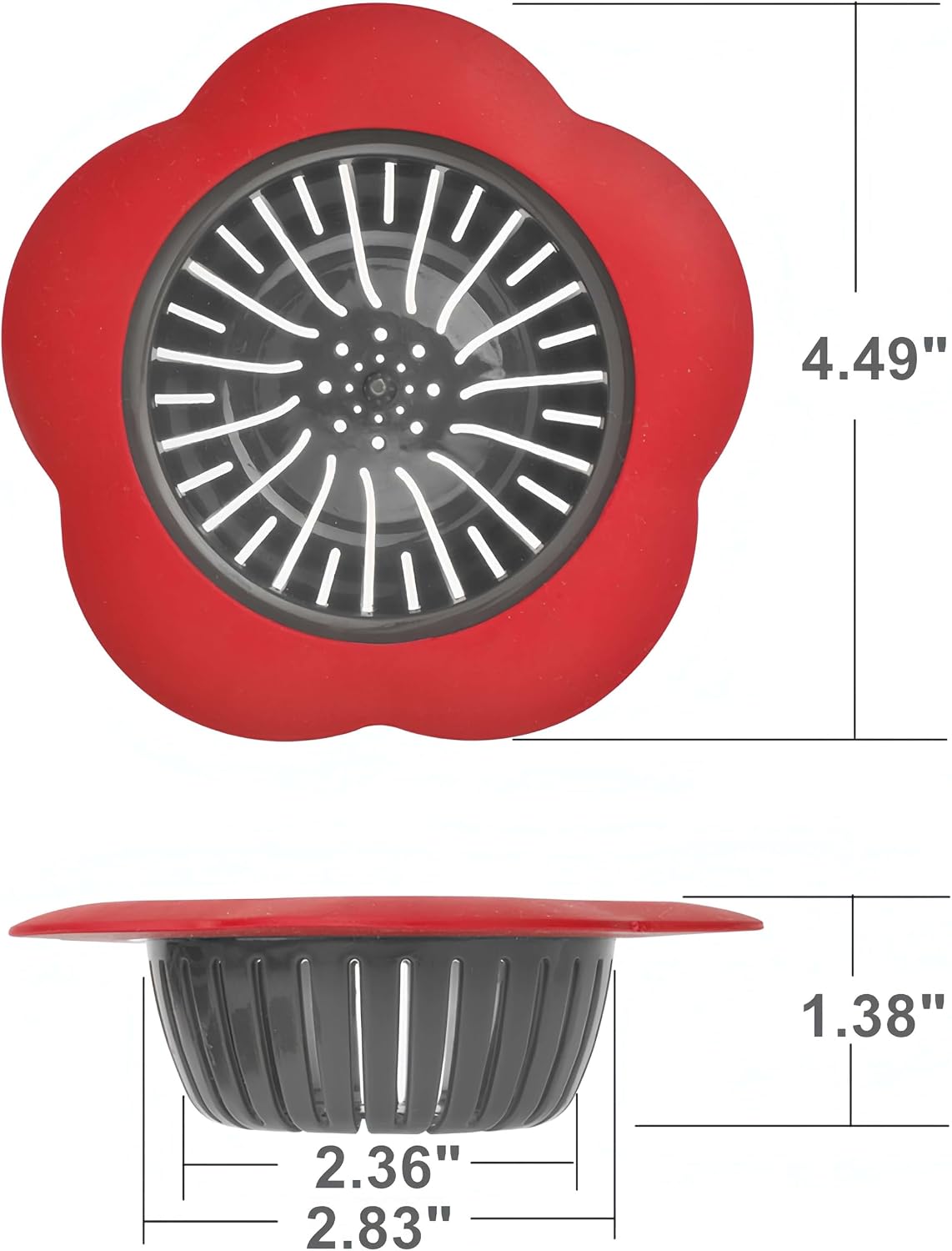 Silicone Sink Drain Strainer, 4 Pack