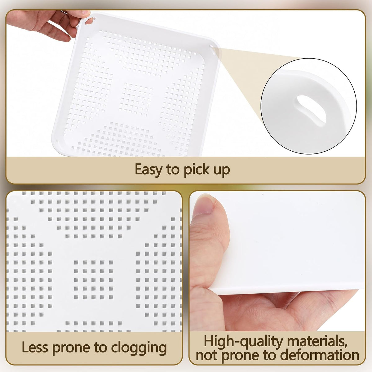 4 Pcs Floor Sink Drain Cover, Square Drain Basket Alternative