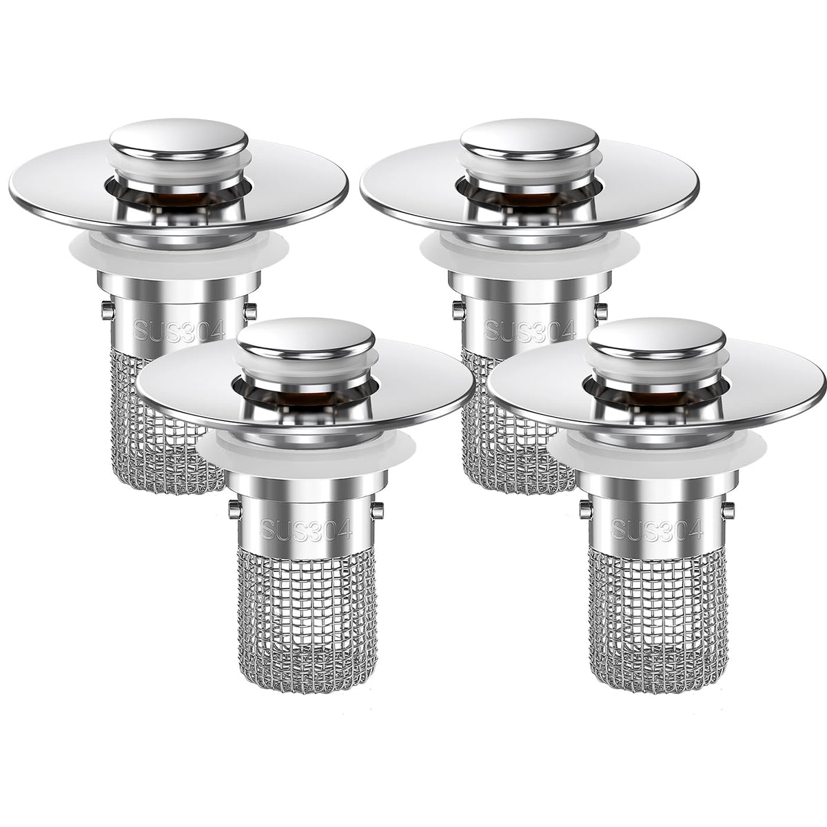 Bathroom Sink Drain Strainer, Pop-up Sink Drain Strainer with Removable Stainless Steel Strainer Basket Hair Catcher, Bathroom Sink Strainer for Bathroom Sink Stopper Replacement(1PCS)