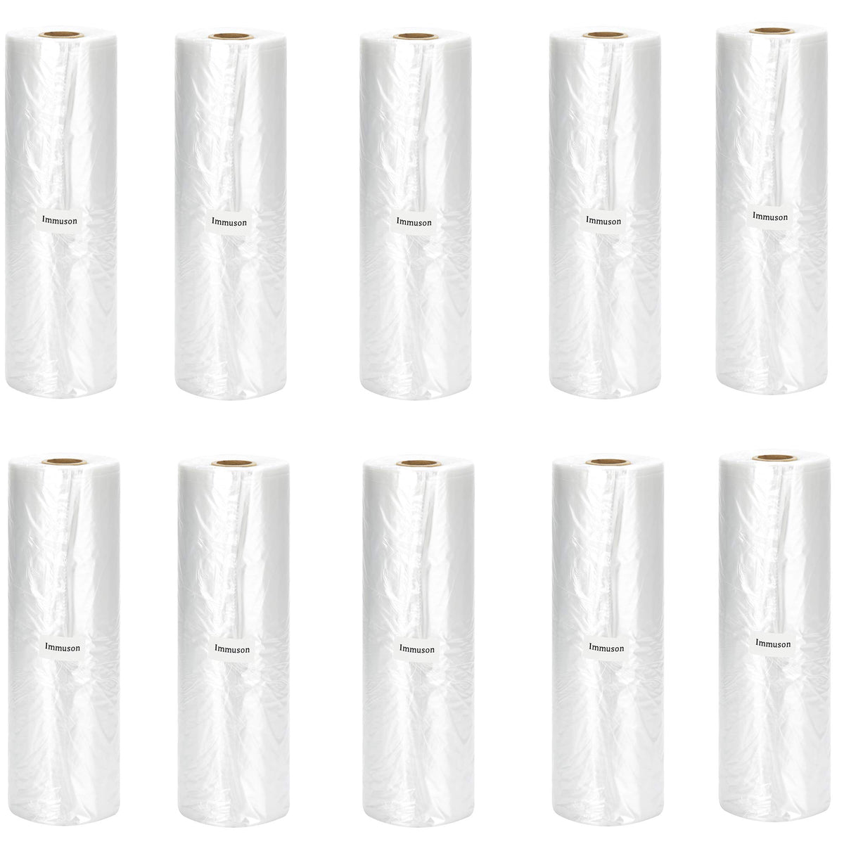 Immuson Food Storage Bag, 12 x 20 Plastic Produce Bag on a Roll, 2 Rolls Fruits, Vegetable, Bread, Food Storage Clear Bag, 350 Per Roll,700 Bags