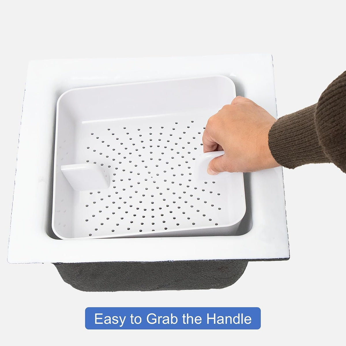 GSW FS-PB ABS Plastic Floor Sink Drain Strainer Drop-In Basket, Catch Food Particles for Restaurants/Bar/Buffet, Fits in 8-1/2" Floor Sink Holes