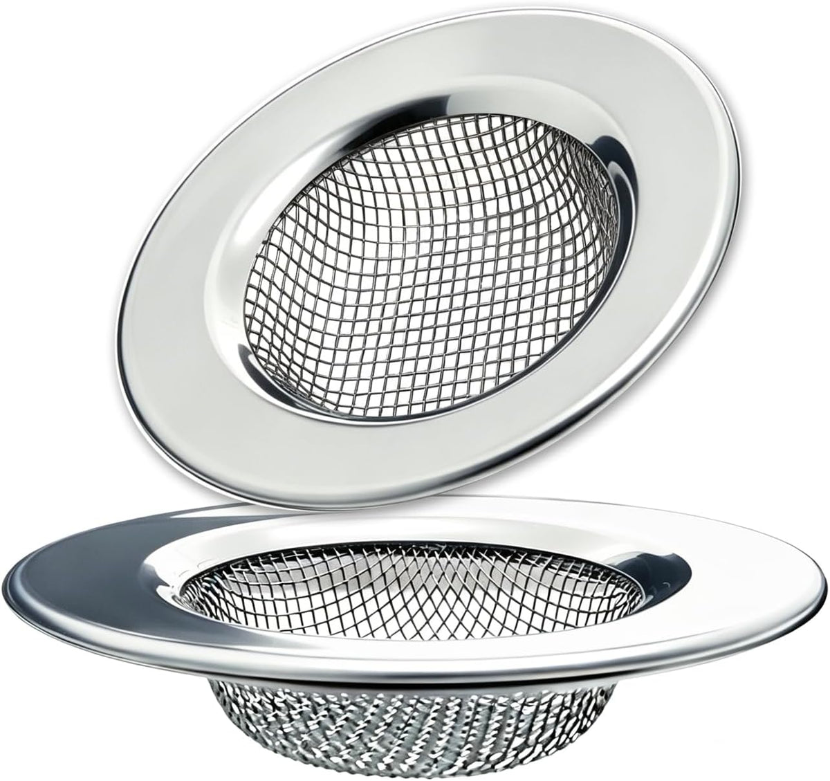 Seatery 1.25" Small Drain Strainer, Sink Drain Hair Catcher, Bathroom Sink Strainer, 2PCS Drain Mesh Baskets for Laundry, Mop Pool, Utility, Slop, RV Sink, Stainless Steel Drain Filter