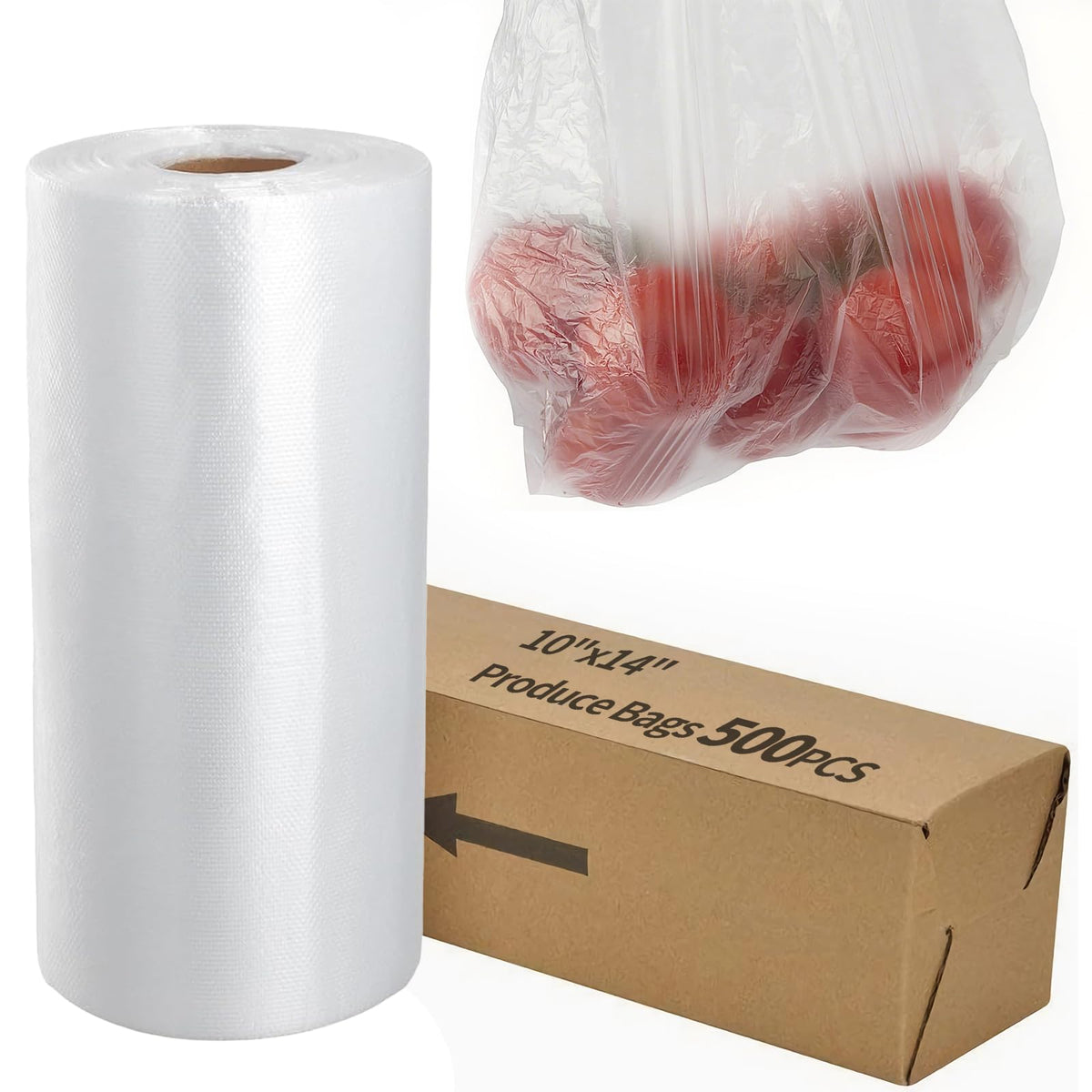 1000Counts Food Storage Bags 10" x 14" Clear Plastic Produce Bag