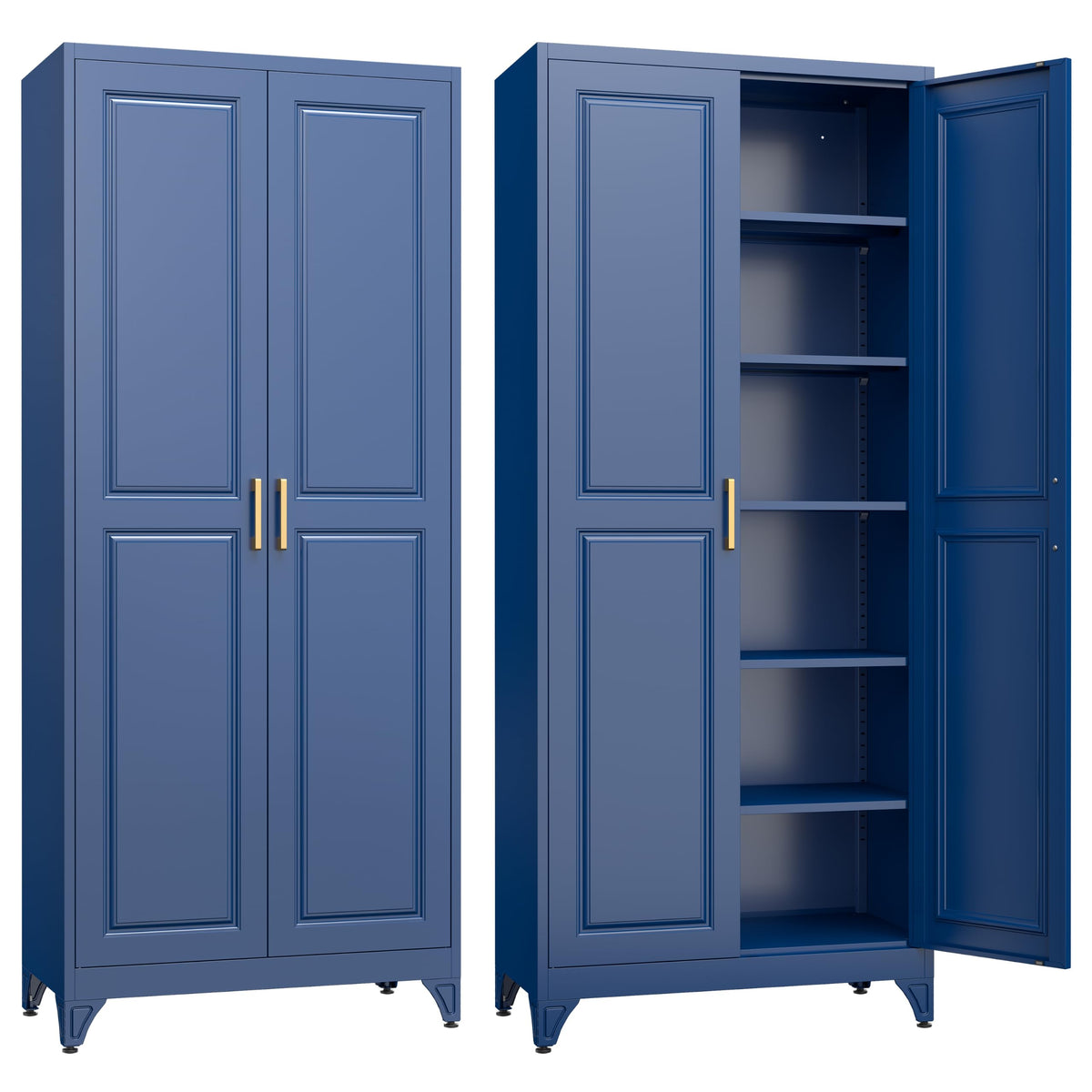 Steeloong 71"Metal Pantry Storage Cabinet with Doors & 4 Adjustable Shelves