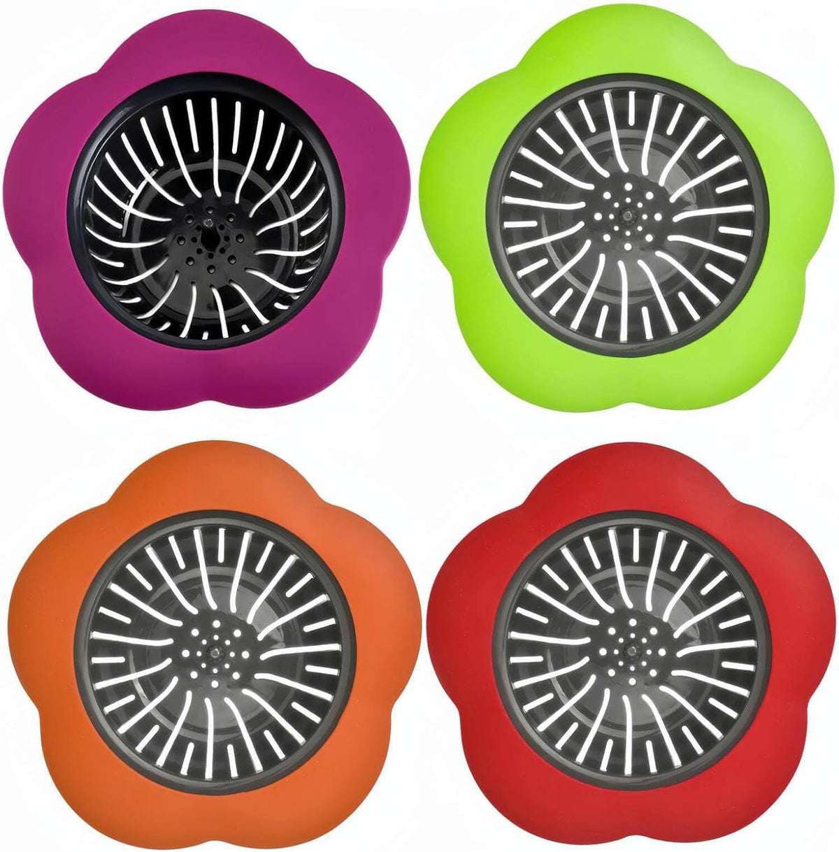 Silicone Sink Drain Strainer, 4 Pack