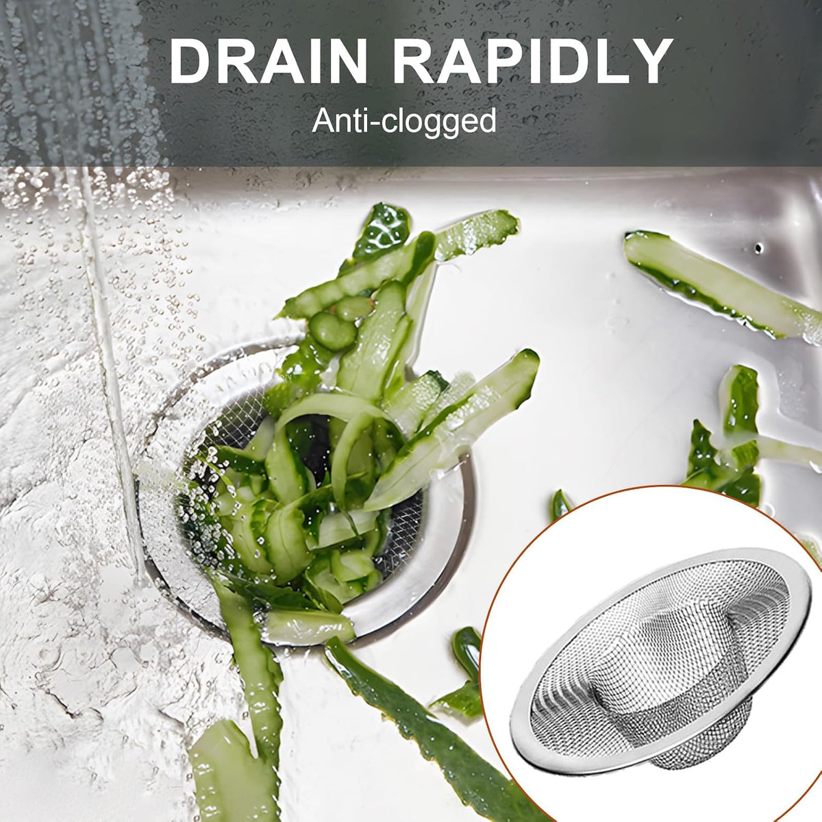 2pcs Heavy Duty Stainless Steel Slop Basket Filter Trap, 2.75" Top / 1" Mesh Metal Sink Strainer Shower Drain Hair Catcher for Kitchen Bathroom Bathtub Wash Basin Floor Balcony Drain Hole, Utility