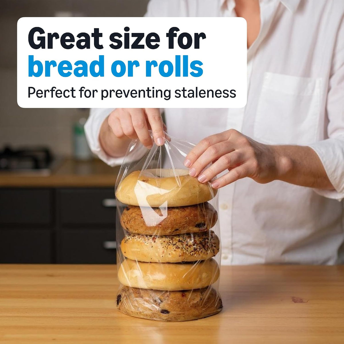 Amazon Basics Twist Tie Storage Bags, Gallon Size, Great for Bread and Rolls, 100 Count