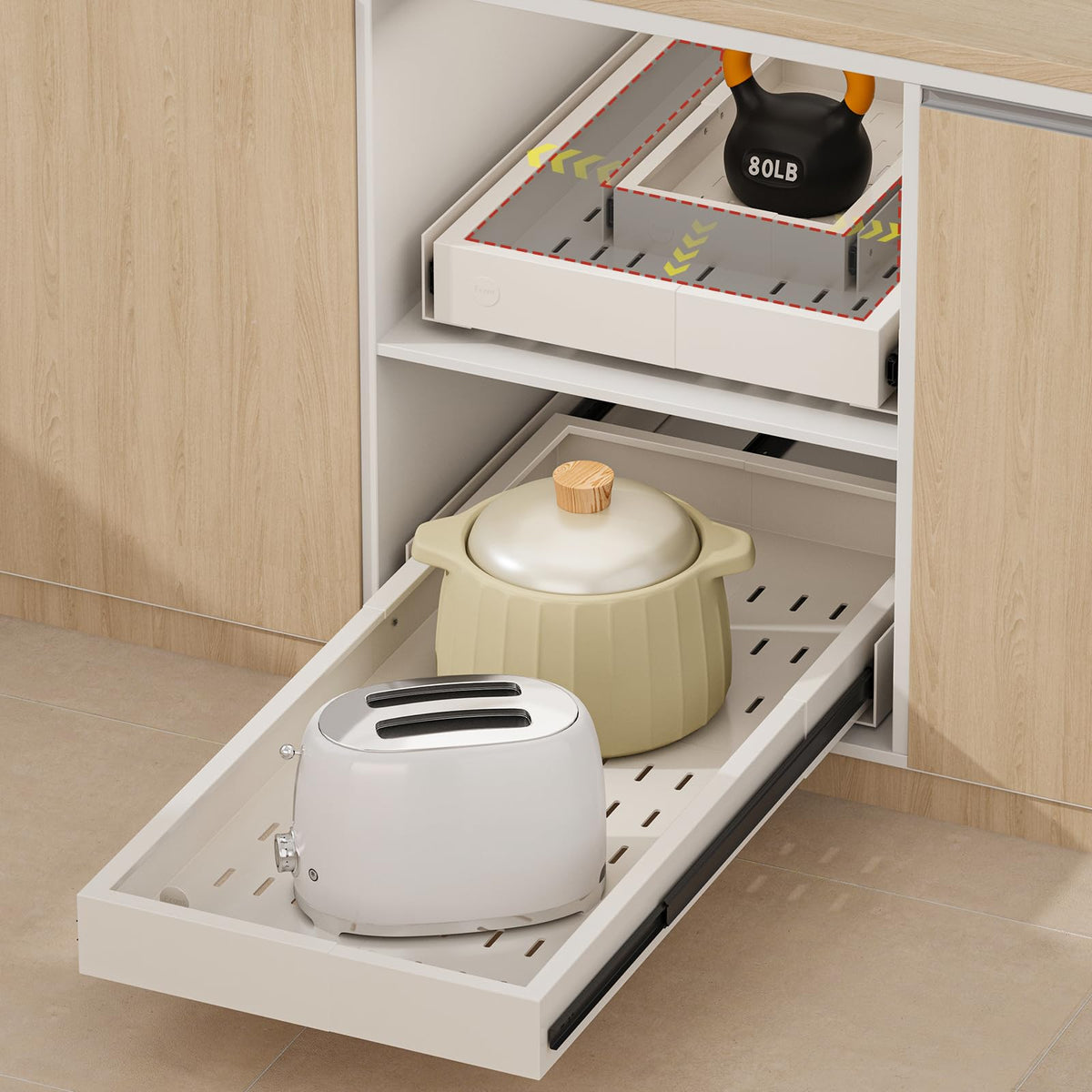 Fokyfok Pull out Cabinet Organizer,14"-21"W,17"-24"D,Expandable,Adhesive