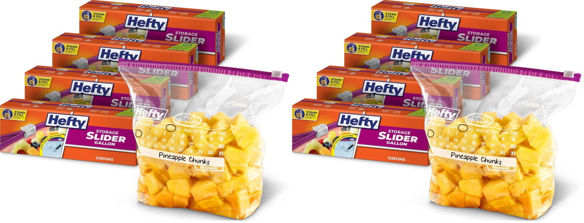 Hefty Calendar Slider Storage Bags, Half Gallon Size, 4pk, 32ct (128 Total)