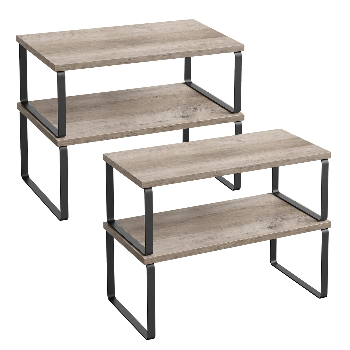 SONGMICS Cabinet Organizer Shelf, Set of 3 Spice Rack, Kitchen Storage