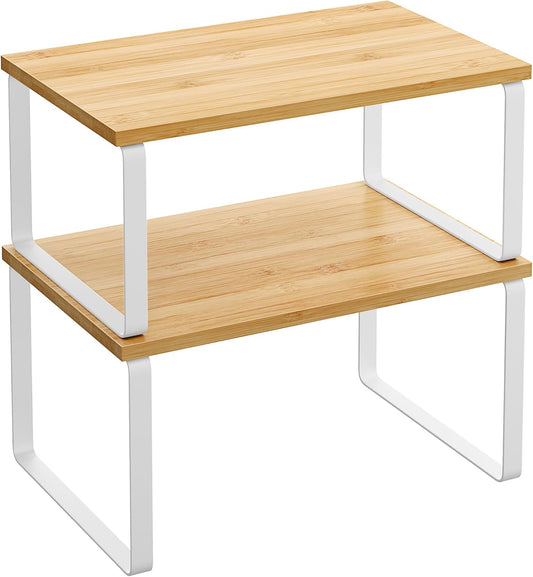 SONGMICS Cabinet Organizer Shelf, Set of 2 Spice Rack, Kitchen Storage