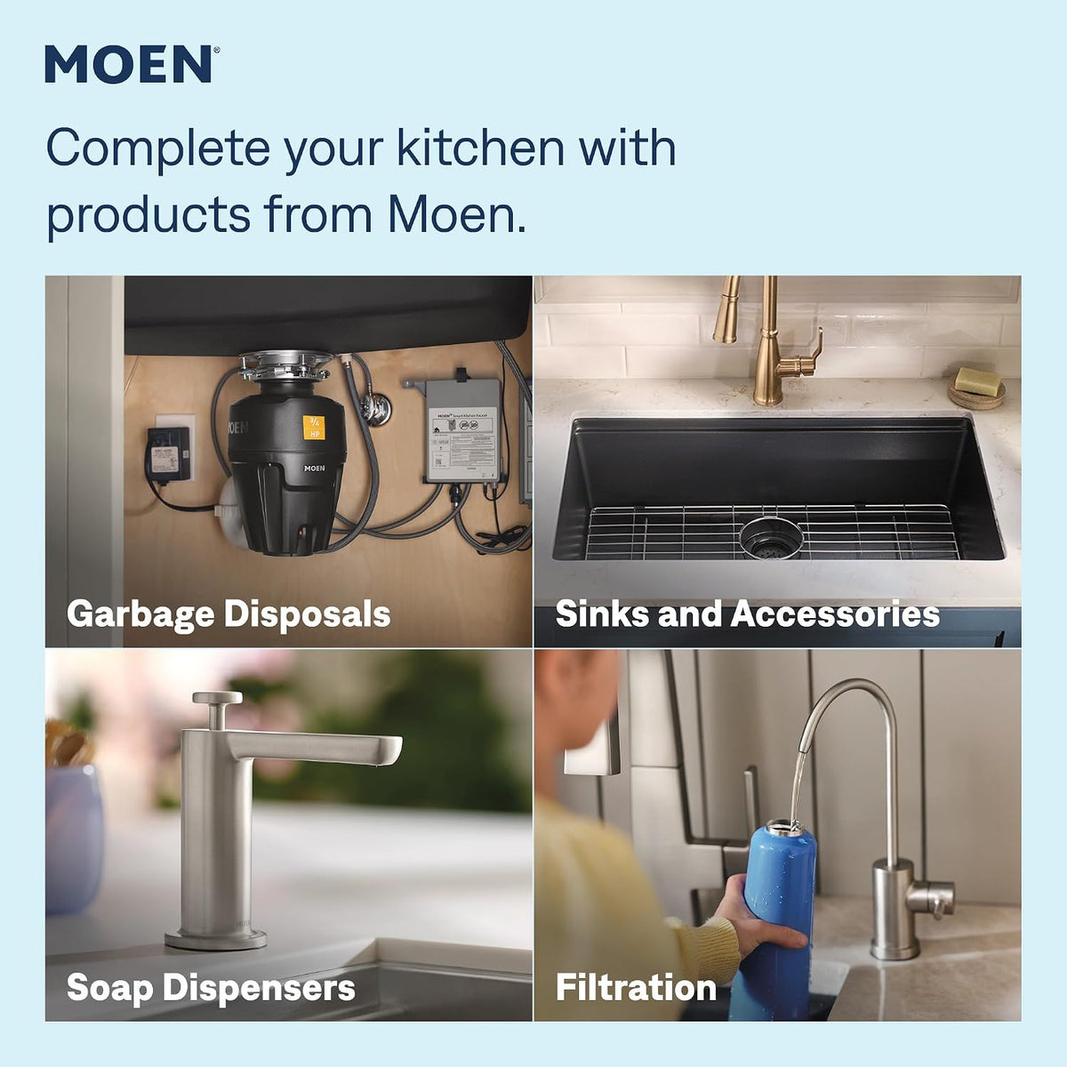 Moen Kitchen Sink Strainer Basket with Drain Assembly, Stainless Steel, 22036