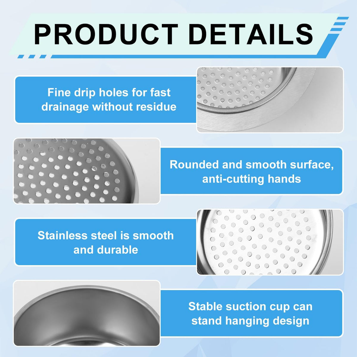 2pcs Swan-Shaped Drain Basket, Stainless Steel Sink Strainer Catcher