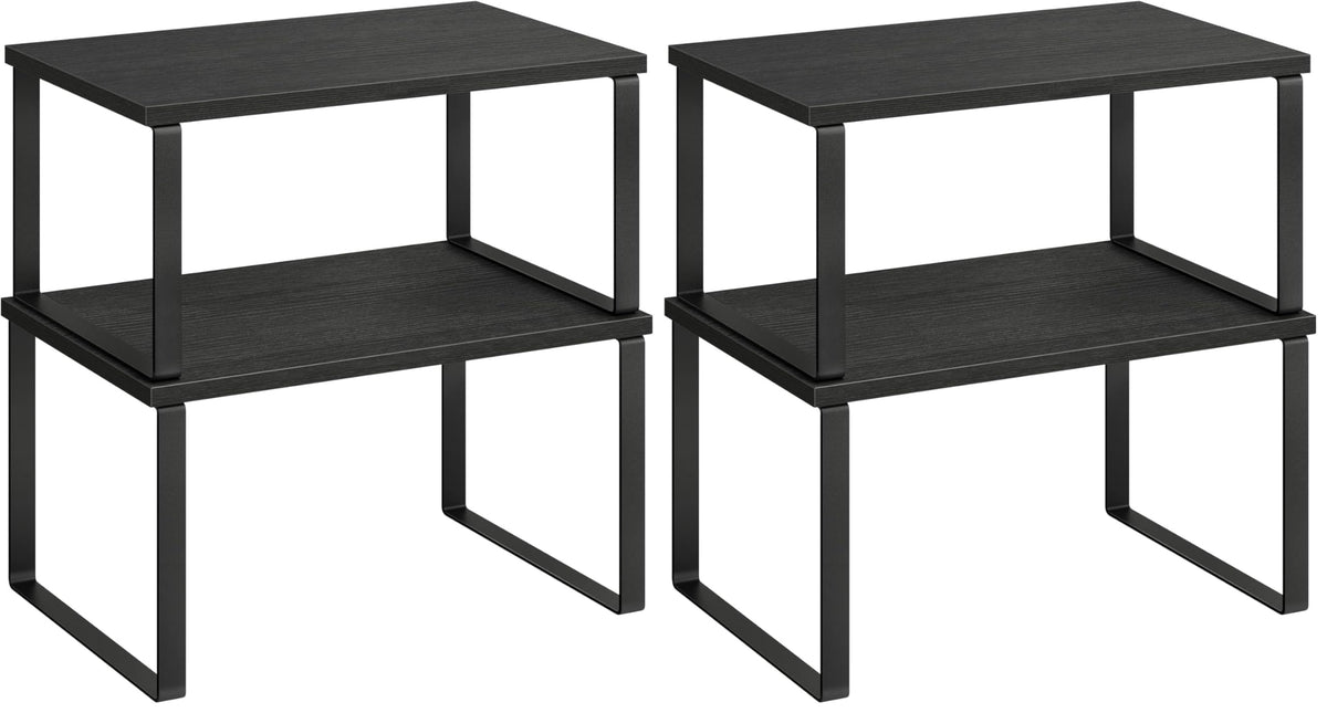 SONGMICS Cabinet Organizer Shelf, Set of 2 Spice Rack, Kitchen Storage