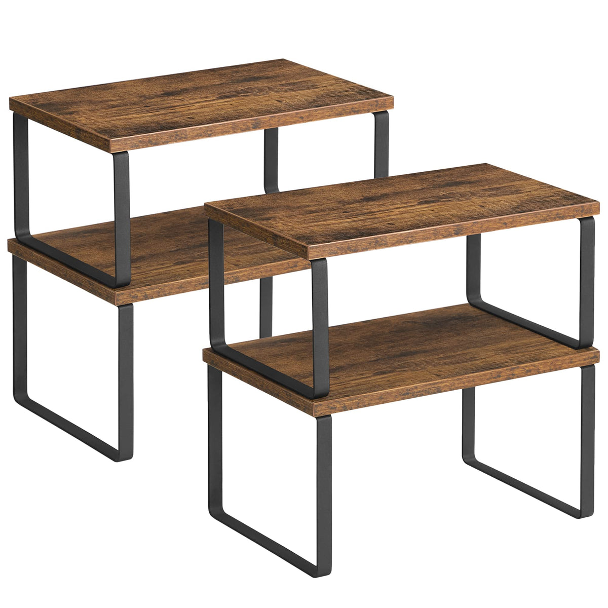 SONGMICS Cabinet Organizer Shelf, Set of 3 Spice Rack, Kitchen Storage