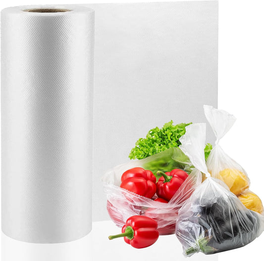 Food Storage Bags, 12" x 16" Clear Plastic Produce Bags, for Food, Fruit, Vegetable, Kitchen, Refrigerator Storage, 350 Bags/Roll (1 Roll)
