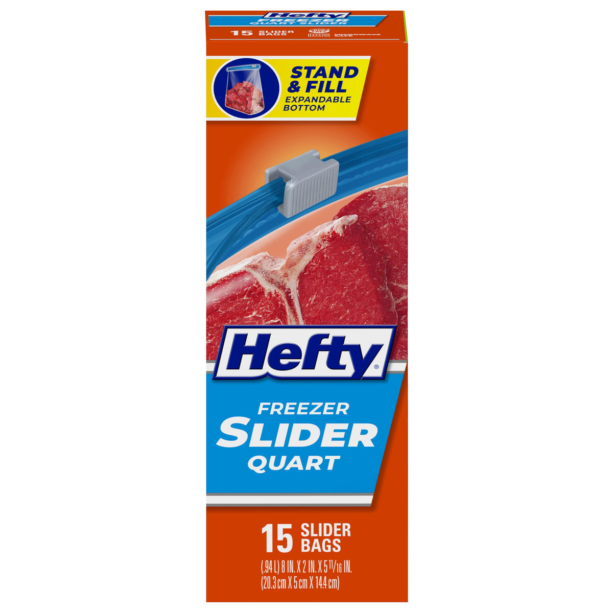 Hefty Slider Freezer Bags, Gallon Size, 56ct
