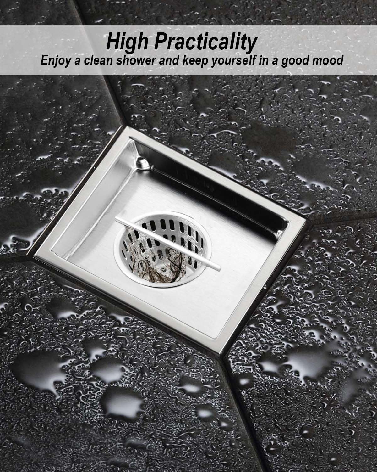 2Pcs 2 Inch Hair and Debris Strainer, Shower Drain Strainer with 2Pcs Lifting Hook, Stainless Steel Debris Basket Shower Drain Catcher, Hair Catcher for Floor Drain