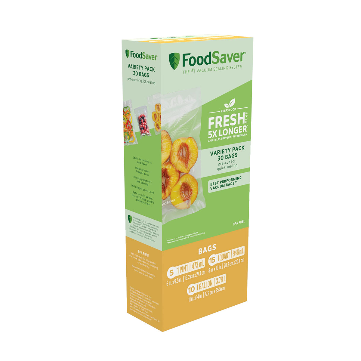 FoodSaver Quart Pre-Cut Vacuum Seal Bags, Easy Use Vacuum Storage Bags, Align to Seal and Tear to Open Vacuum Sealer Storage Bags, 43 Pack