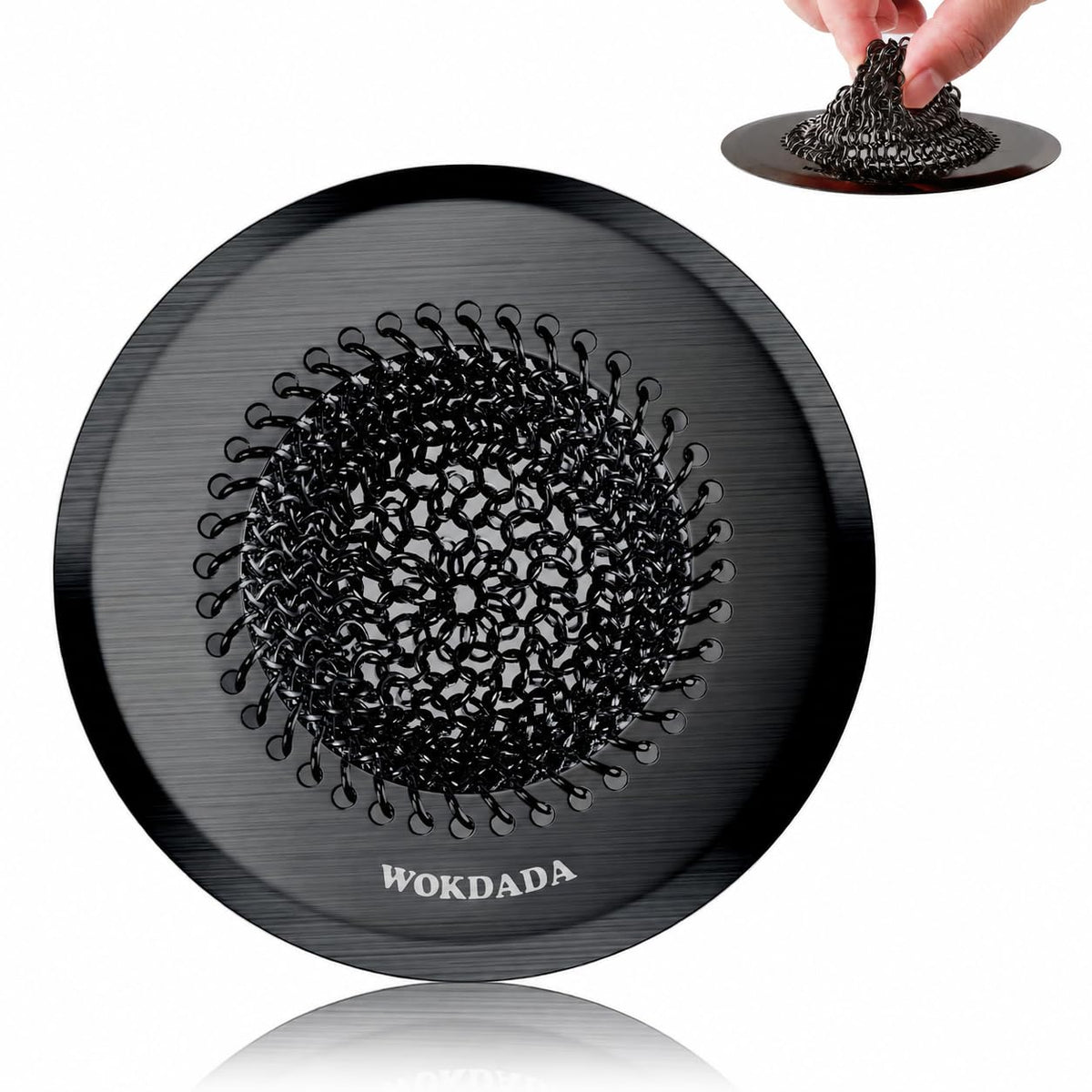 Kitchen Sink Drain Strainer,Patented Reversible Chain Mesh Basket Anti-Clog