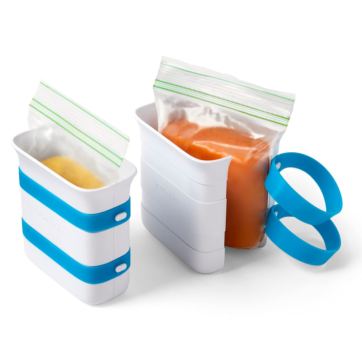 YouCopia FreezeUp Freezer Food Block Maker, 6 Cup, Meal Prep Bag Container to Freeze Soup and Leftovers