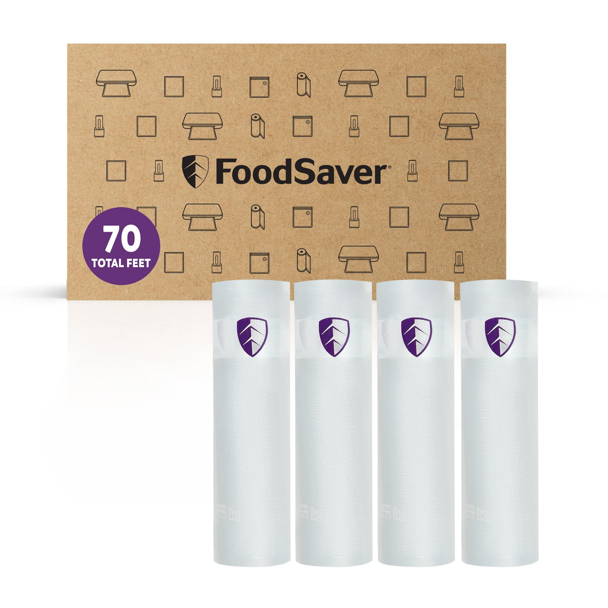 FoodSaver Custom Length Vacuum Sealer Bags Multipack, 5 Count Rolls for Airtight Food Storage and Sous Vide - Compatible with FoodSaver, 8 (2 Pack) and 11 (3 Pack)