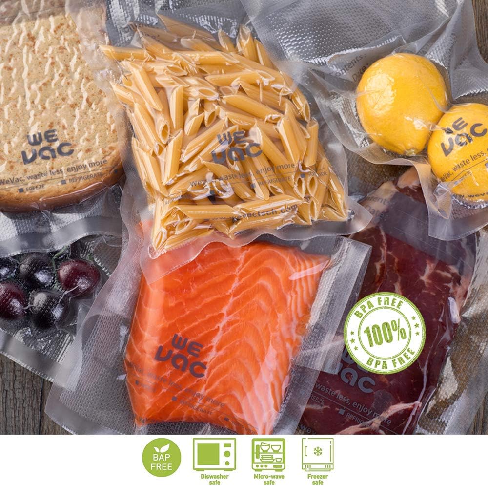 Wevac Vacuum Sealer Bags 6x10" 100 Pint for Food Saver Vacuum Seal Machine