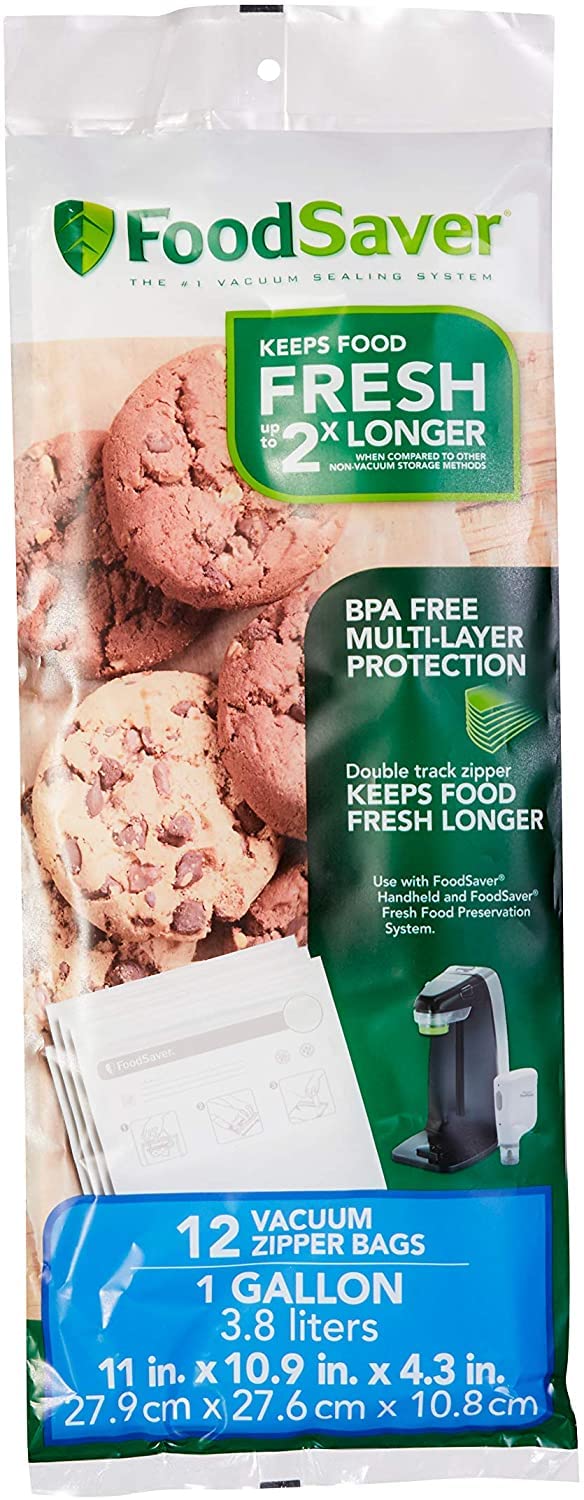 FoodSaver 1-Quart BPA-Free Multilayer Construction Vacuum Zipper Bags