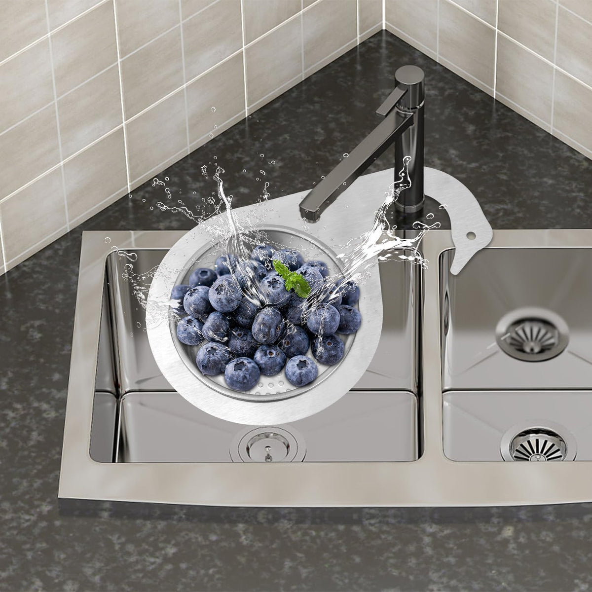 2pcs Swan-Shaped Drain Basket, Stainless Steel Sink Strainer Catcher