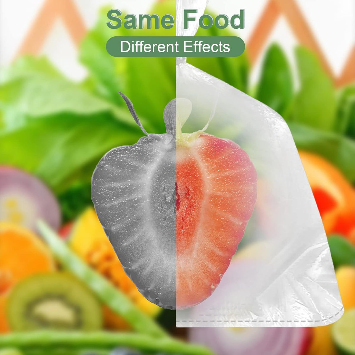 SJPACK Plastic Produce Bag, Clear Food Storage bags, 12 X 16 Inches on a Roll, Food Storage Bags for Fruits, Vegetables, 350 Bags,1Roll Can be twisted