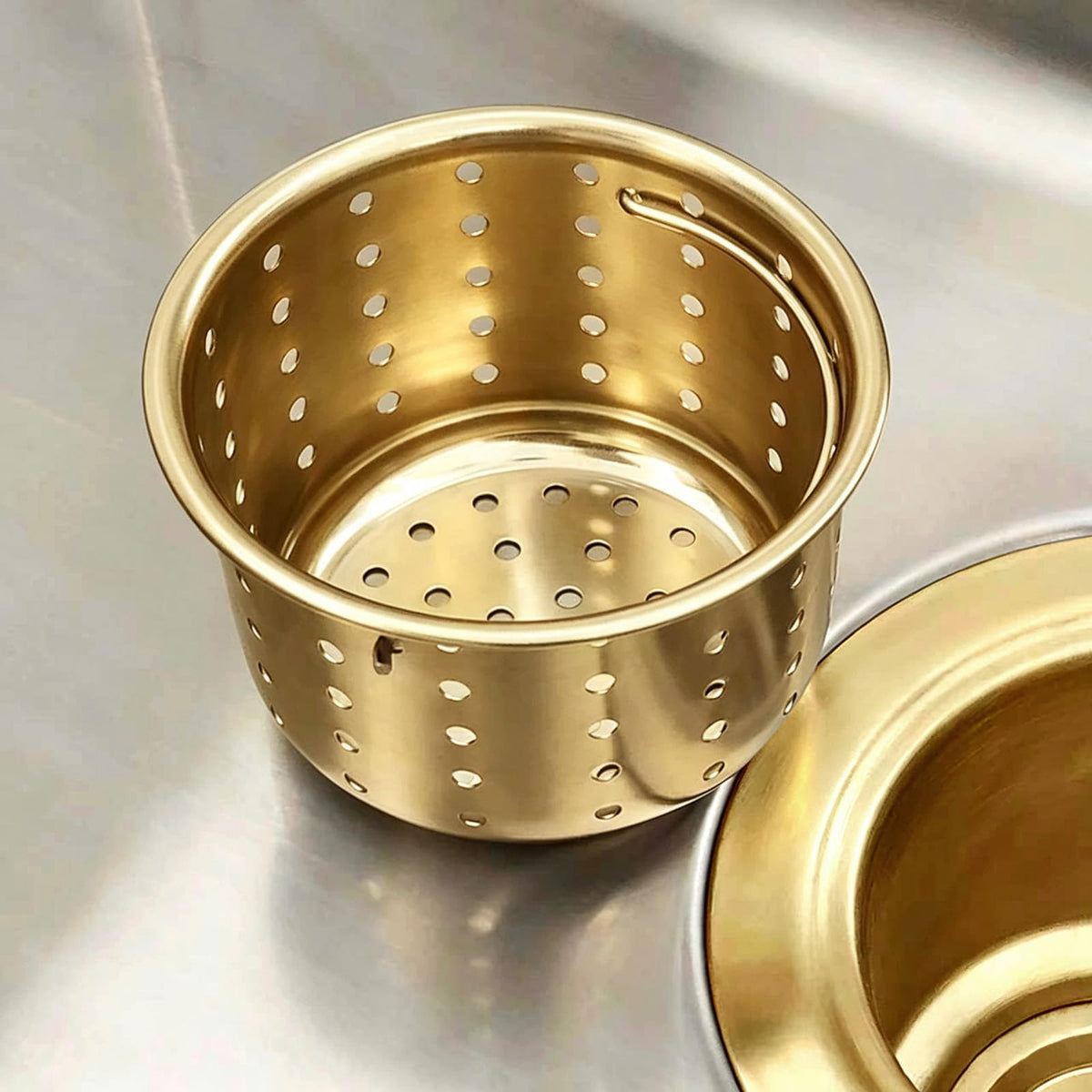 GZILA Kitchen Sink Drain Basket Only, 3-inch Basket for Kitchen Sink Strainer Replacement, Deep Cup Strainers with Handle, SUS 304 Stainless Steel