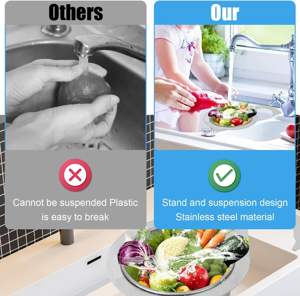 2pcs Swan-Shaped Drain Basket, Stainless Steel Sink Strainer Catcher