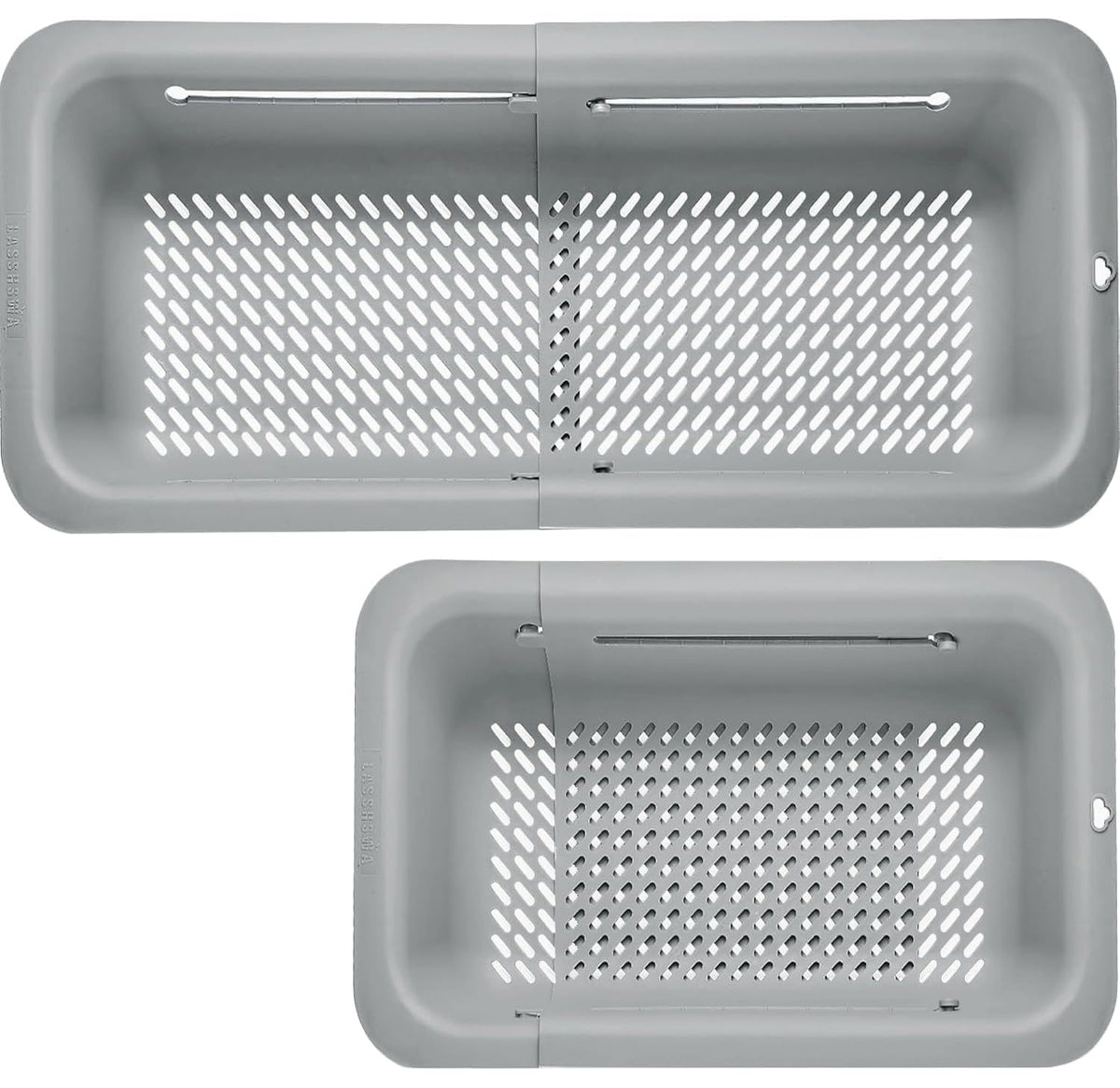 LASSHSWA Collapsible Colander for Kitchen, Over the Sink Strainer Basket for Kitchen, Fruit Pasta Food Strainer Expandable Plastic Colander BPA Free (Gray)