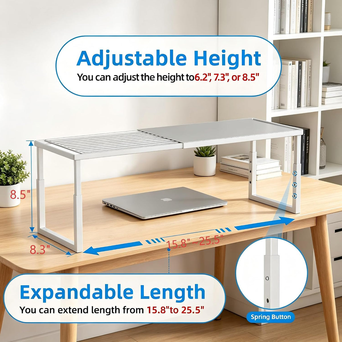 Cabinet Shelves, 2 Pack Stackable Shelves for Kitchen Storage
