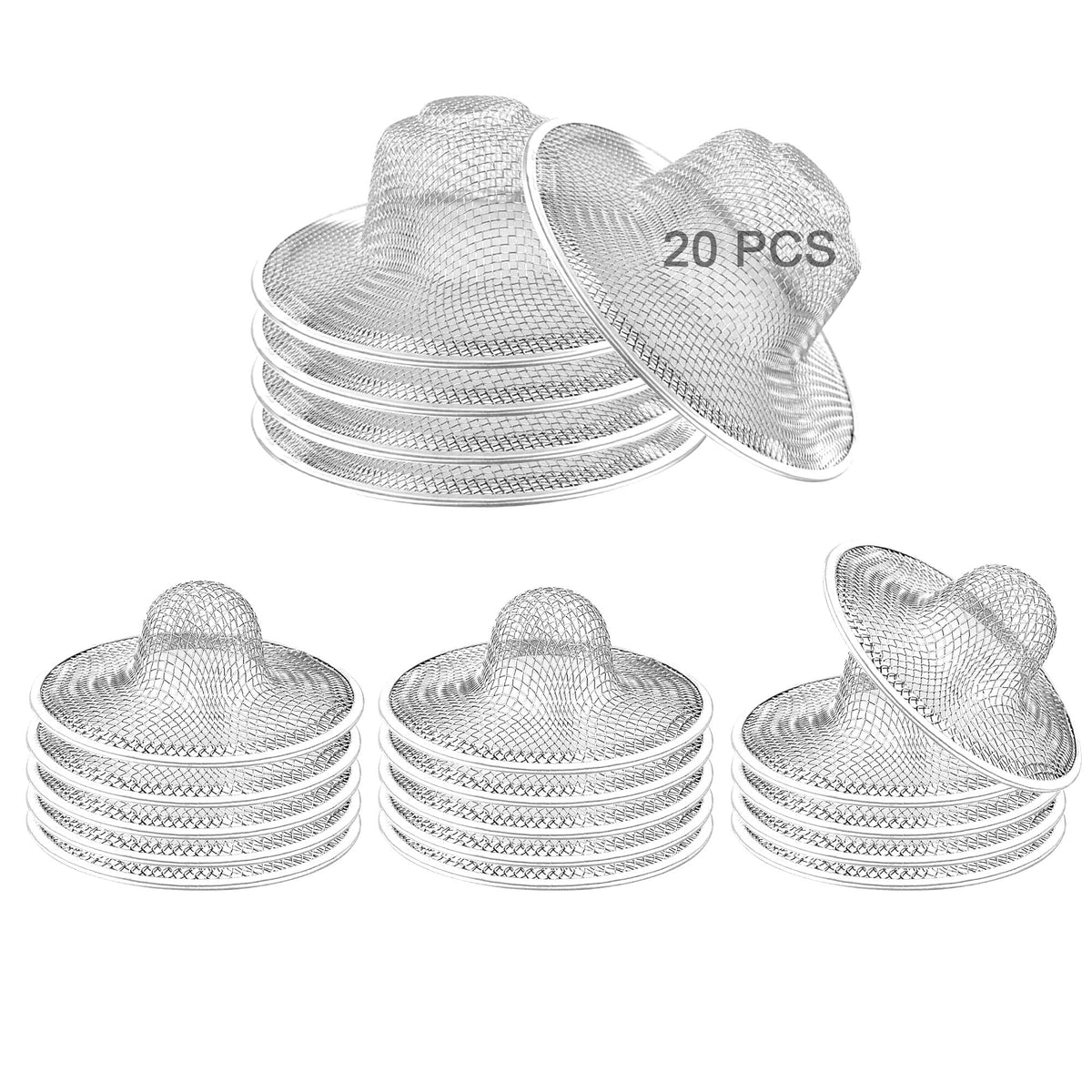 25PCS Bathroom Mesh Sink Drain Strainer, 2.75" & 2.125'' Stainless Steel Slop Basket Filter Trap, Mesh Tub Strainer Bathtub Drain Filter Screen for Bathroom Bathtub Laundry Lavatory Balcony RV Utility
