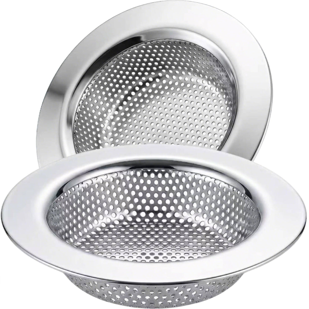 Kitchen Sink Strainer Stainless Steel, LASSHSWA Kitchen Sink Drain Strainer, Sink Strainers for Kitchen Sinks with Large Wide Rim 4.5" Diameter (2 Pack)