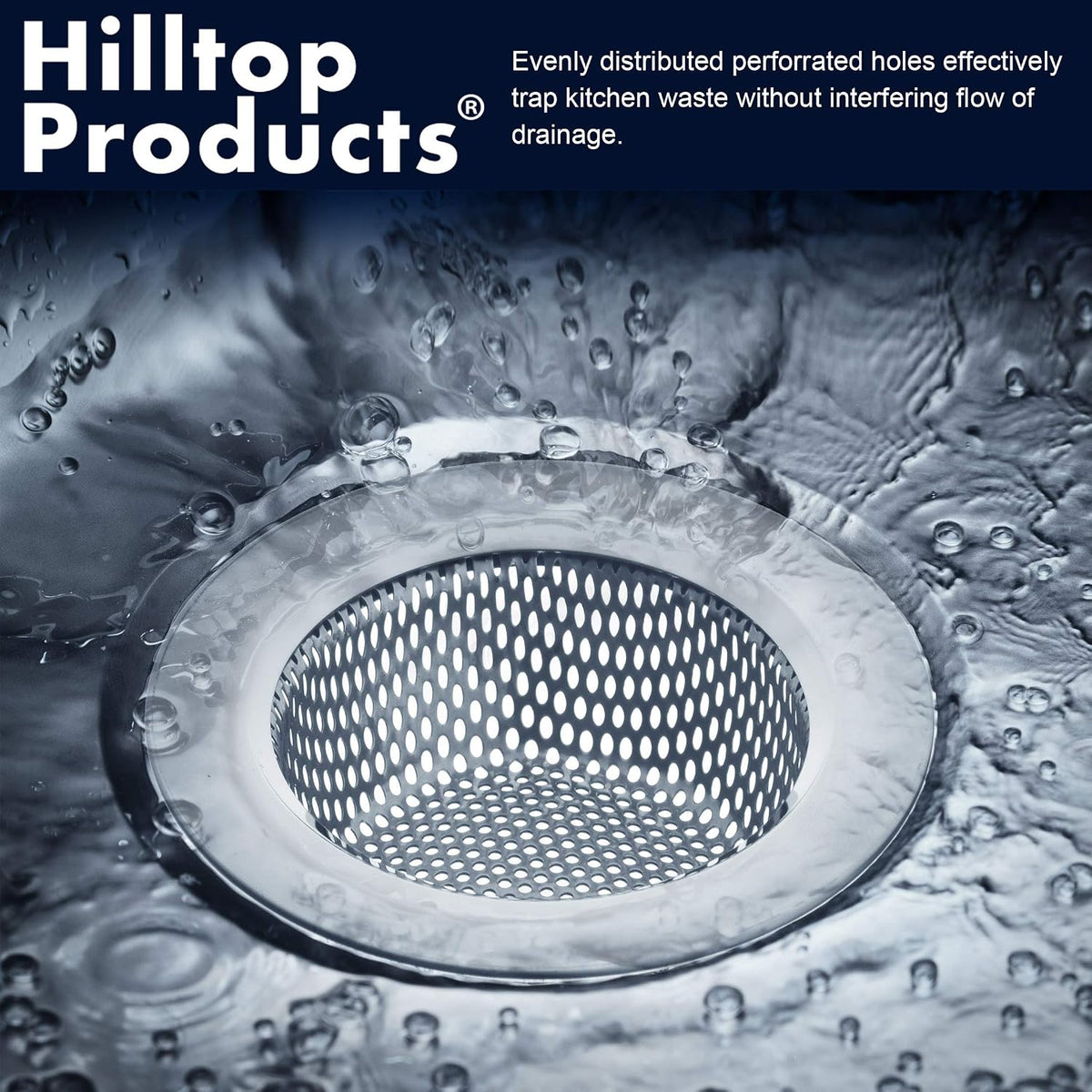 2 Pack - 4.5" Top / 3" Basket - Kitchen Sink Drain Strainer Large Basket Food Catcher. Stainless Steel
