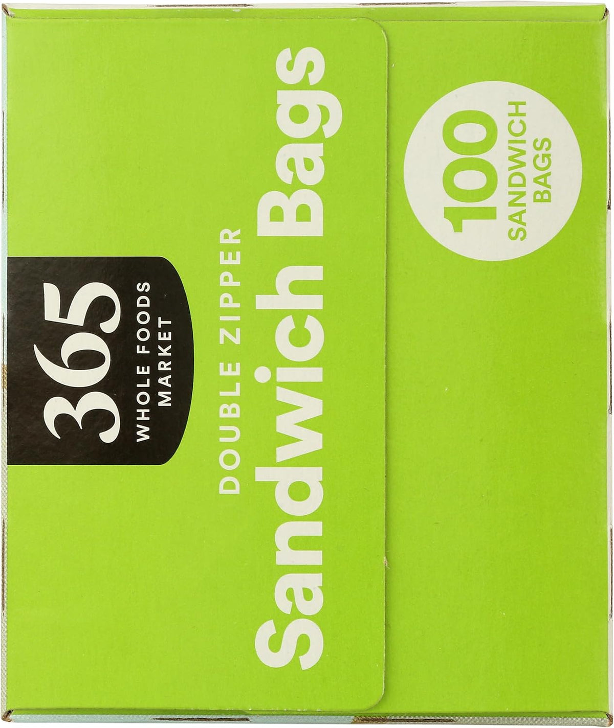 365 by Whole Foods Market, Sandwich Size Storage Bags, Double Zipper, 100 Count