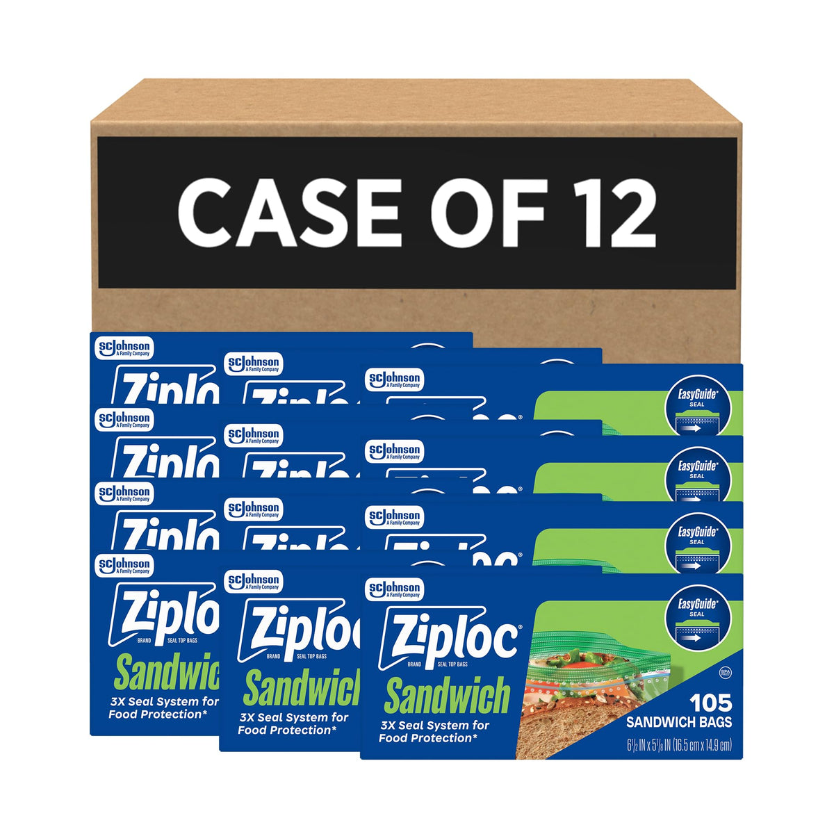 Ziploc Sandwich & Snack Bags, Food Storage, Easy Open & Close, 270 Count