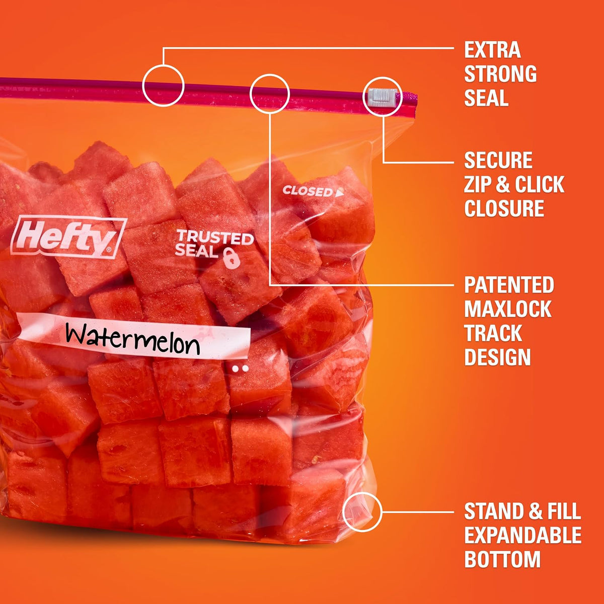 Hefty Slider Storage Bags, Gallon Size, 66ct