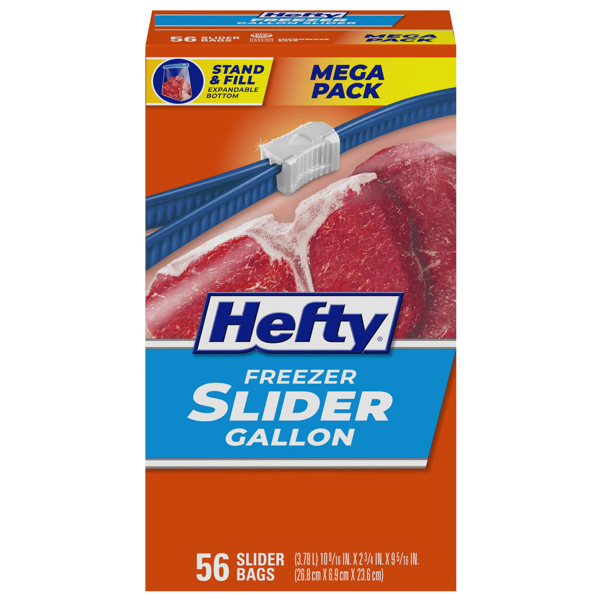 Hefty Slider Freezer Bags, Gallon Size, 56ct