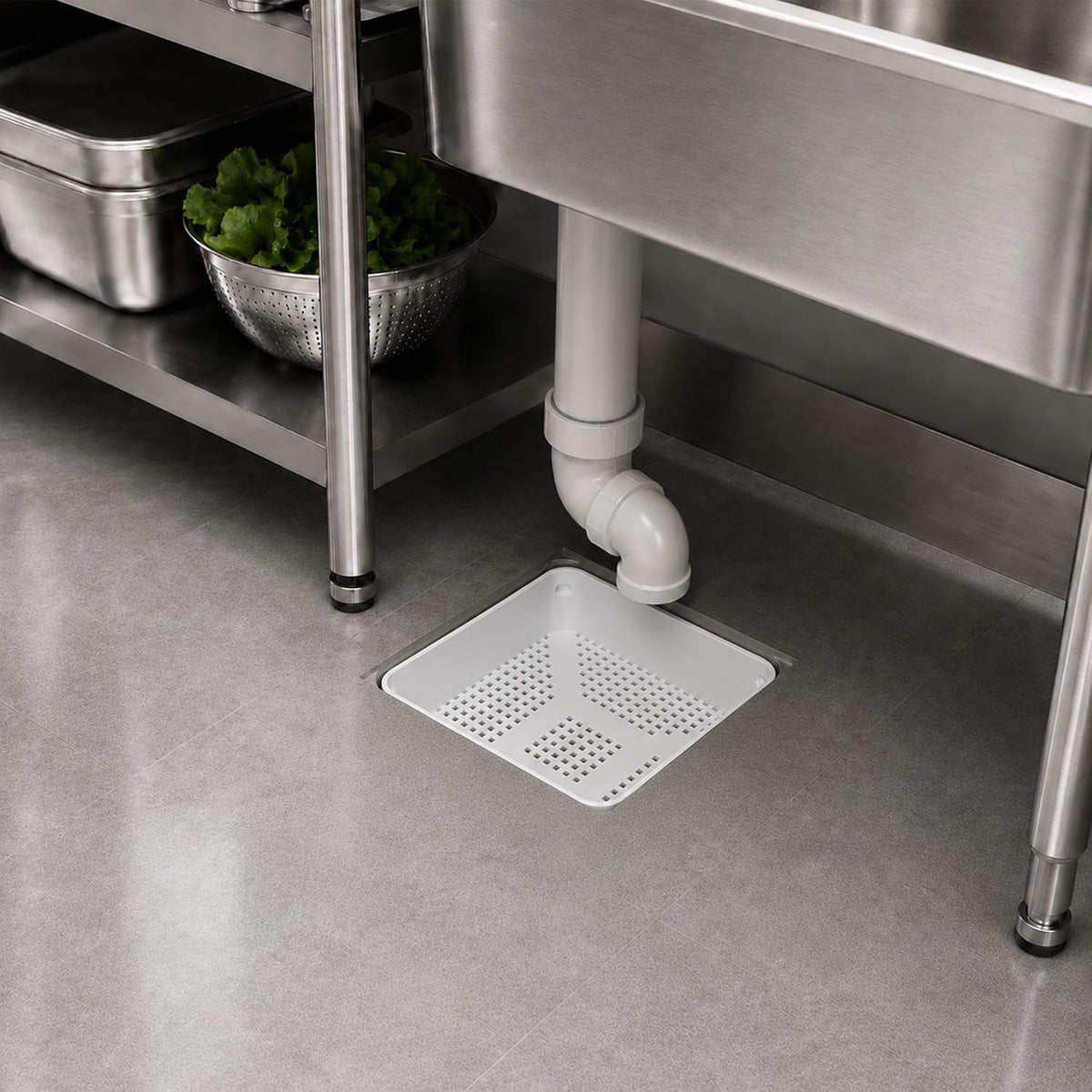 4 Pcs Floor Sink Drain Cover, Square Drain Basket Alternative