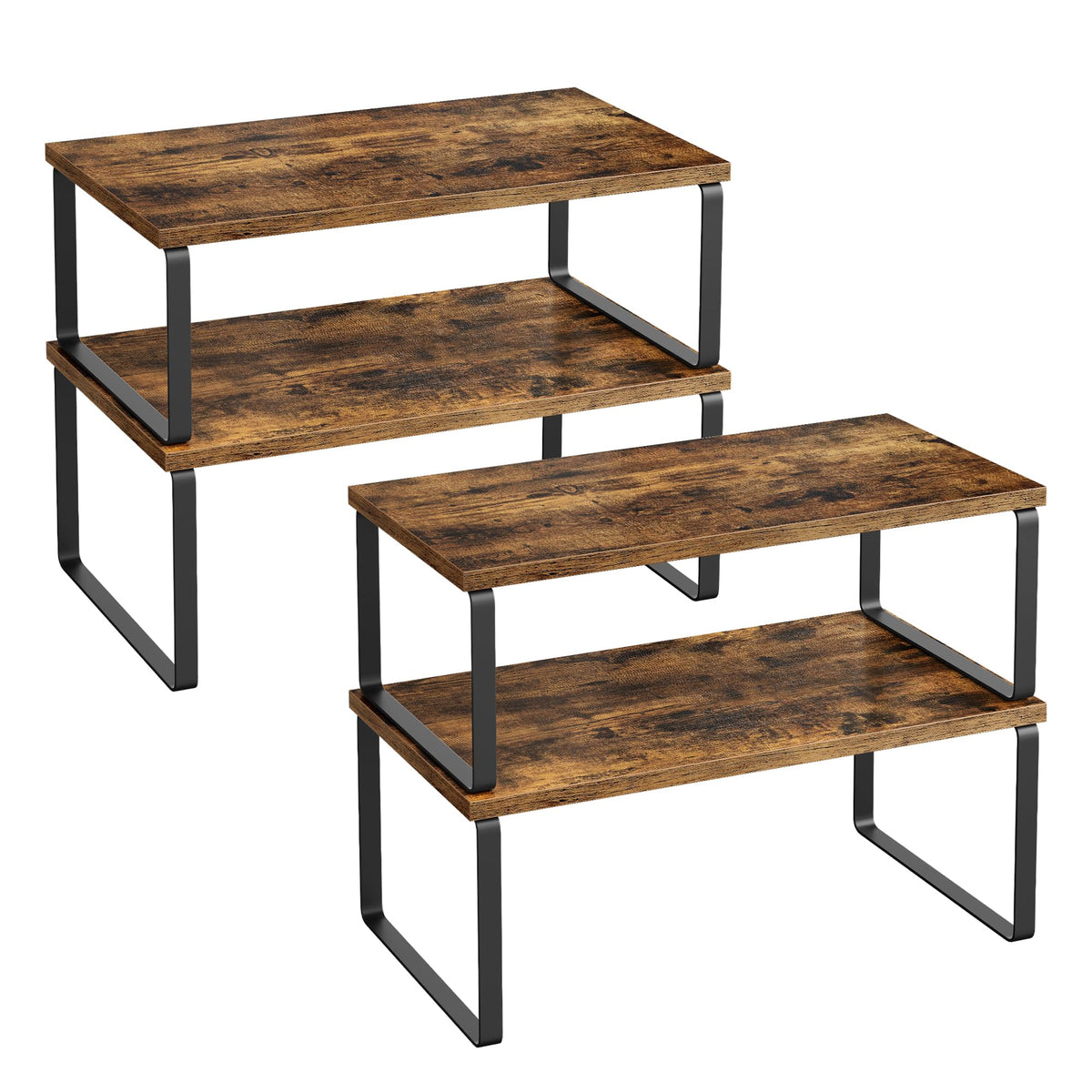 SONGMICS Cabinet Organizer Shelf, Set of 3 Spice Rack, Kitchen Storage