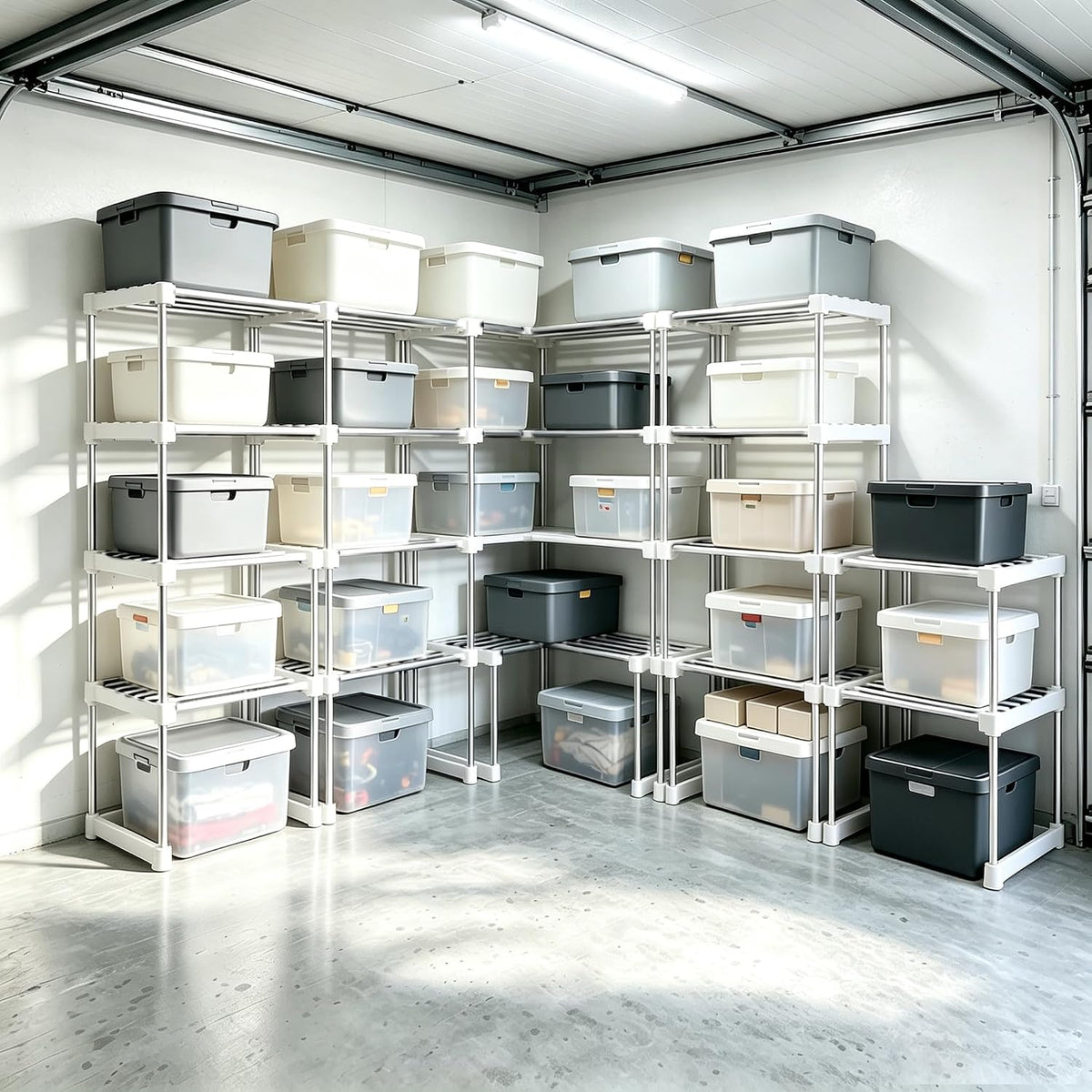 BLULEE Expandable Cabinet Organizer, Adjustable Storage Shelf White