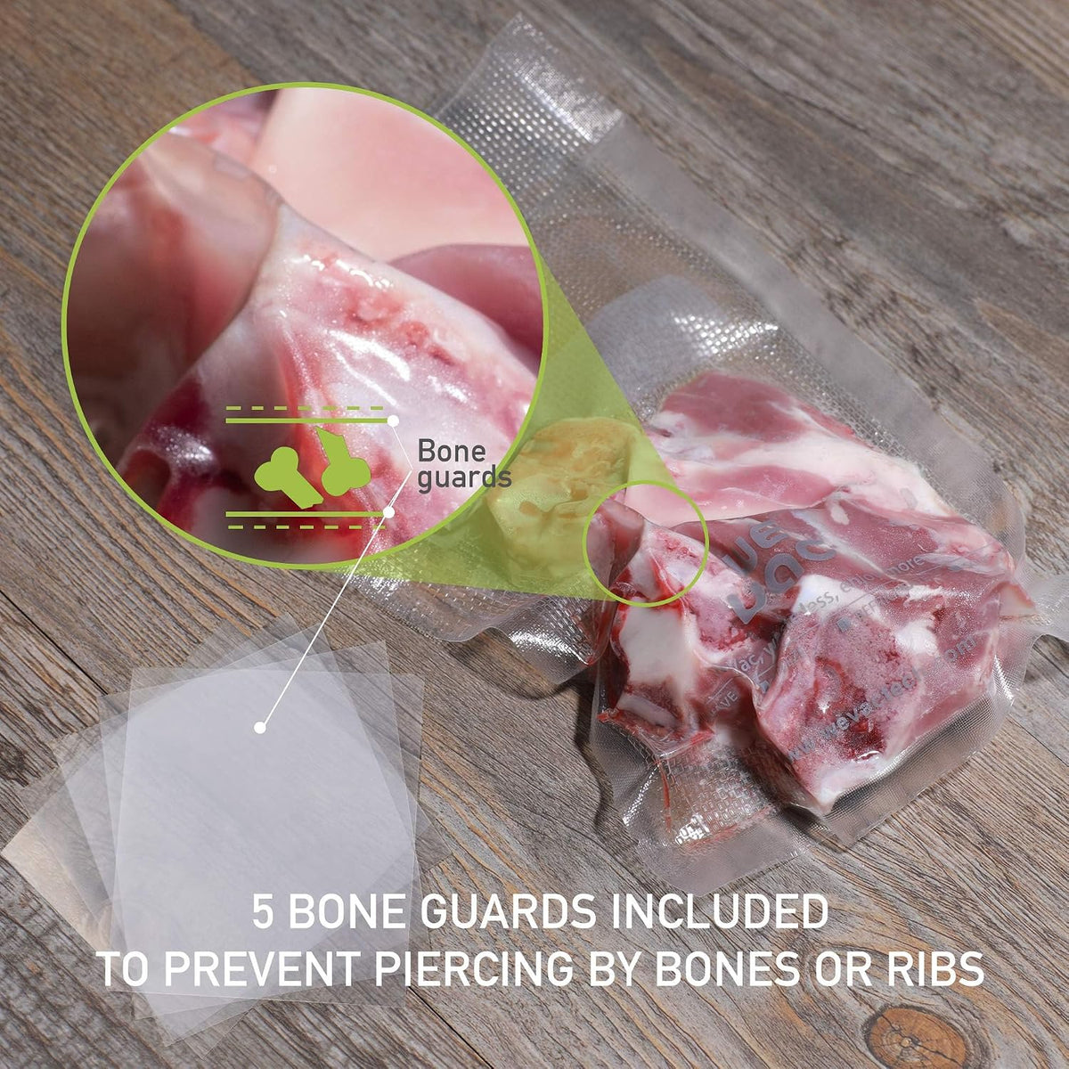 Wevac Vacuum Sealer Bags 6x10" 100 Pint for Food Saver Vacuum Seal Machine