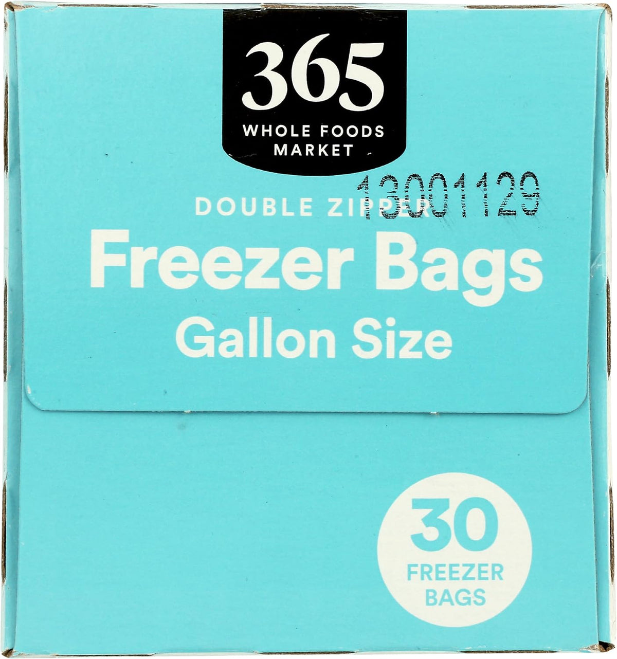 365 by Whole Foods Market, Gallon Size Freezer Bags, Double Zipper, 30 Count