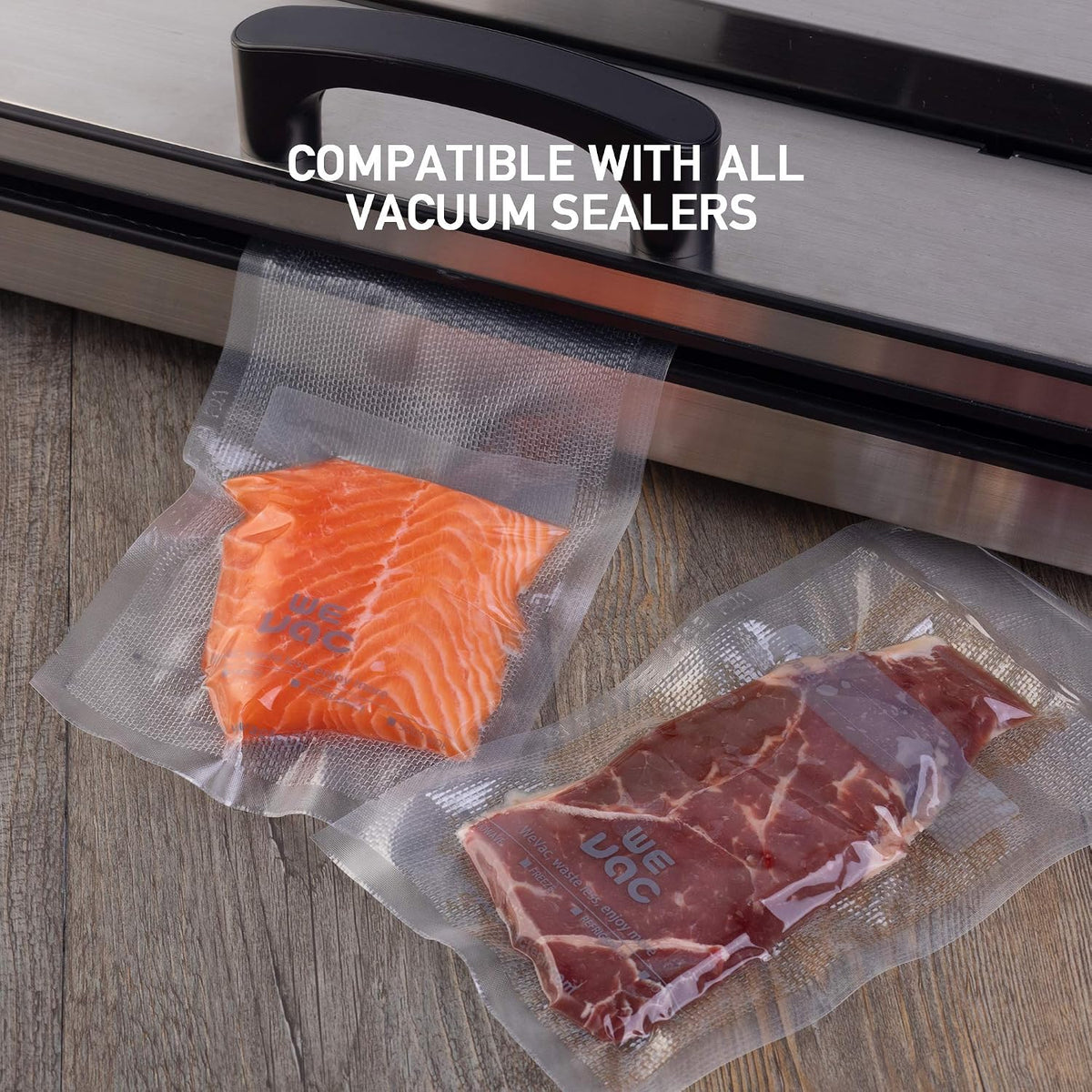 Wevac Vacuum Sealer Bags 6x10" 100 Pint for Food Saver Vacuum Seal Machine