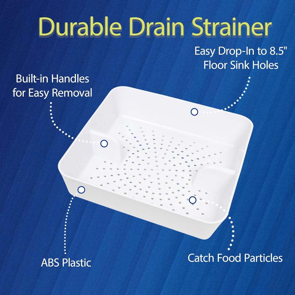 GSW FS-PB ABS Plastic Floor Sink Drain Strainer Drop-In Basket, Catch Food Particles for Restaurants/Bar/Buffet, Fits in 8-1/2" Floor Sink Holes