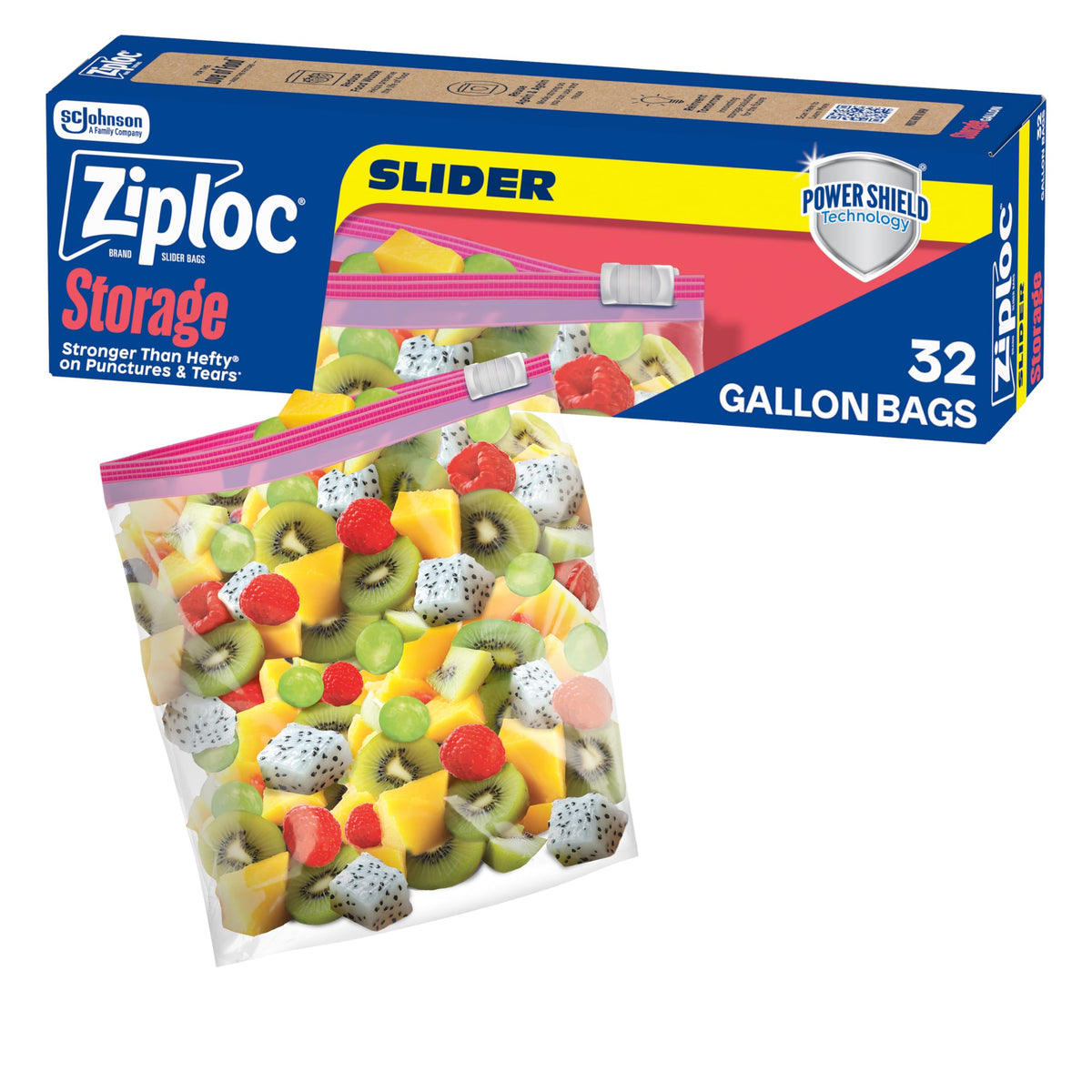 Ziploc Gallon Food Storage Slider Bags, 68 Count